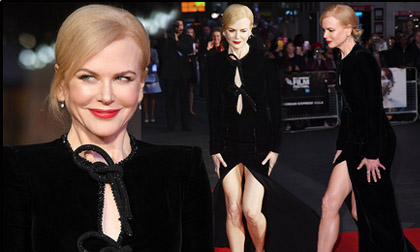 'Thiên nga Úc' Nicole Kidman loay hoay giữ váy vì gió to