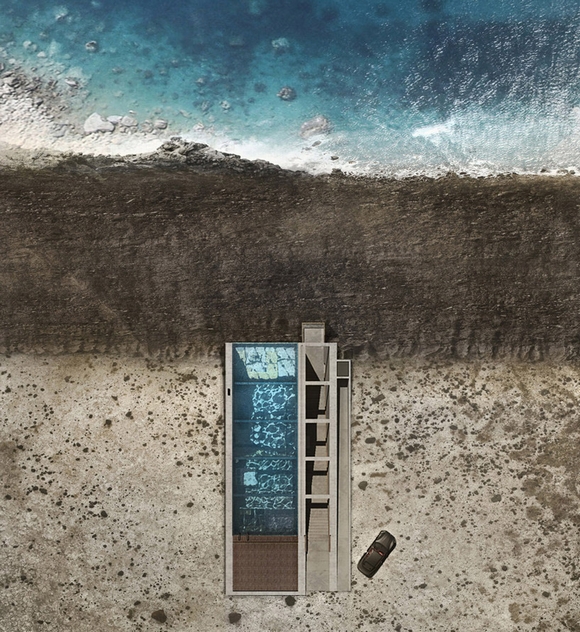 Nhà trên vách đá ven biển có mái bể bơi độc đáo 6