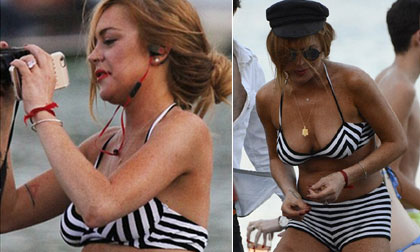 Lindsay Lohan tự tin khoe thân hình xập xệ