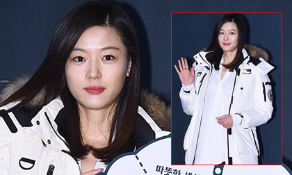 Jun Ji Hyun mặc đồ rộng thùng thình che bụng bầu 5 tháng