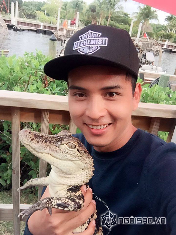 Hồ Quang Hiếu gây sốc khi hôn cá sấu  0