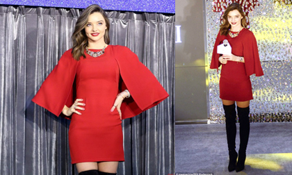 Miranda Kerr đẹp hút hồn với váy đỏ sang chảnh