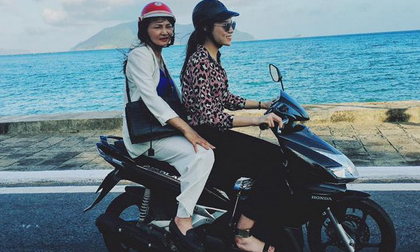 Kỳ Duyên 'gây sốt' với hình ảnh chở mẹ đi chơi bằng xe máy