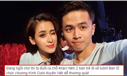 Văn Anh và Tú Vi bức xúc khi bị BTC 'Cười xuyên Việt' đuổi khỏi ghế 'nghệ sĩ'