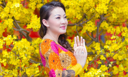 Nguyễn Kim Nhung rực rỡ dạo phố xuân với áo dài