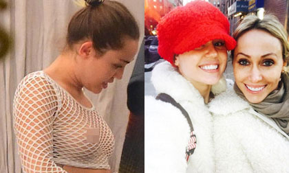 Miley Cyrus khoe vòng một lấp ló khi đi mua sắm cùng mẹ