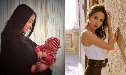 Hoa hậu Thế giới Trương Tử Lâm lần đầu khoe ảnh con gái mới sinh