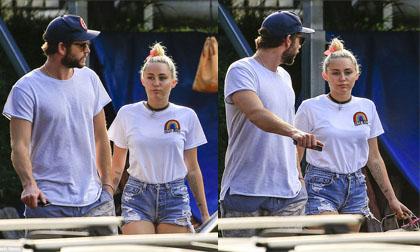Miley Cyrus và Liam Hemsworth đi ăn trưa cùng bố mẹ 