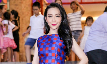 Linh Nga nổi bật với váy ca rô xanh lam