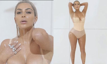 Kim Kardashian khoe đường cong bốc lửa trong video ca nhạc