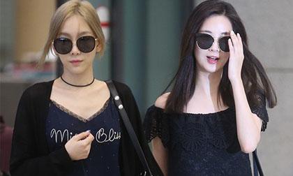 Taeyeon và Seohyun (SNSD) diện ton sur ton đen tại sân bay