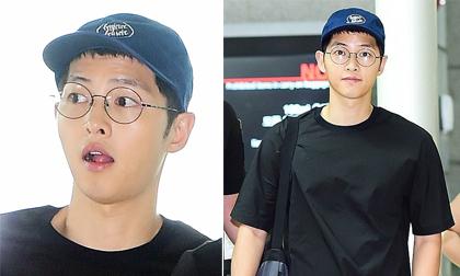Song Joong Ki lười tút tát để râu mọc lởm chởm khi xuất hiện ở sân bay