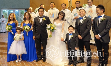  Con trai Bằng Kiều làm phù rể trong đám cưới ca sĩ Mai Thiên Vân