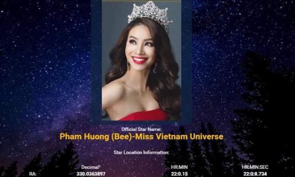 Bị cư dân mạng ném đá, Phạm Hương vẫn là Hoa hậu đầu tiên được fan tặng cả sao thiên văn