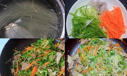 Khi đã chán cơm, hãy thử món bún khô xào rau bắp cải