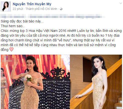 Hoa hậu Việt Nam 2016 mặc lại váy của Huyền My  2