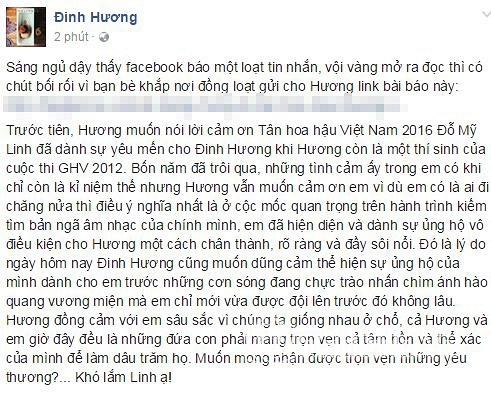 Hoa hậu Đỗ Mỹ Linh chửi thề trên facebook  0
