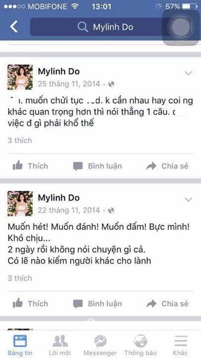 Hoa hậu Đỗ Mỹ Linh chửi thề trên facebook  2
