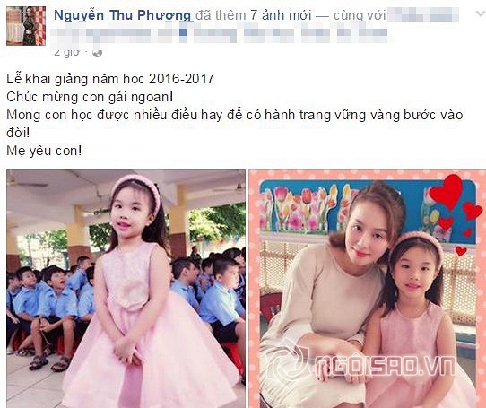 Sao Việt đưa con đi khai giảng năm học mới 2016 2