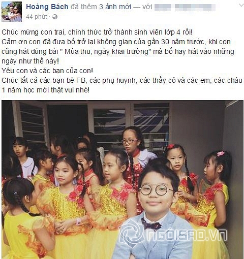 Sao Việt đưa con đi khai giảng năm học mới 2016 6