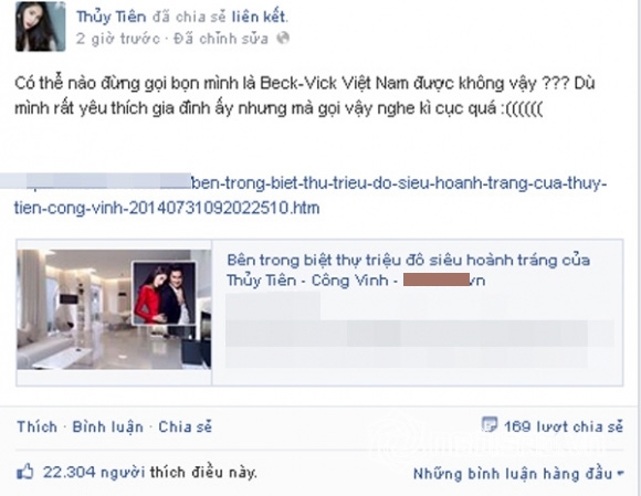 Vợ chồng nhà Thuỷ Tiên bị dân mạng ném đá
