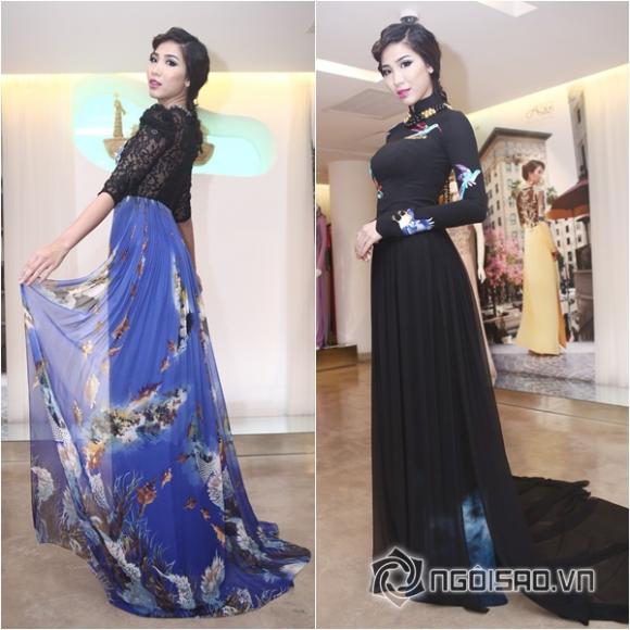 LAN KHUÊ, ÁO DÀI, HỌA TIẾT 3D, ĐẸP HÚT MẮT