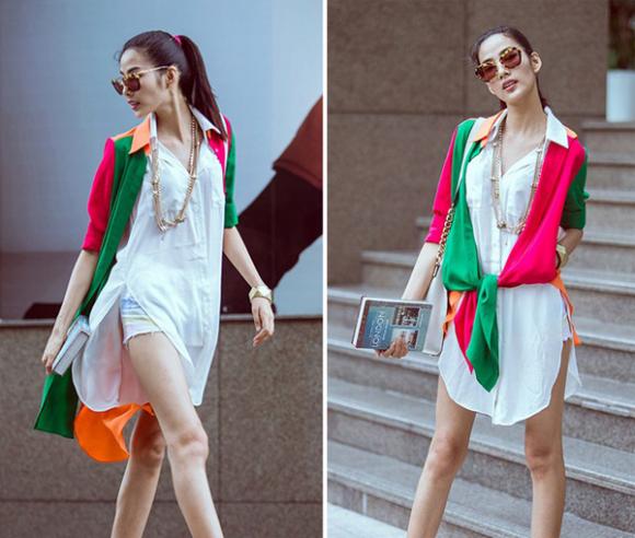 Hoàng Thùy nổi bật với street style sành điệu ở London