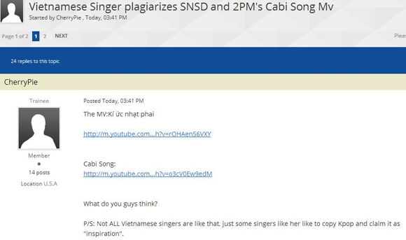 Ca sĩ Việt bị fan quốc tế chỉ trích vì sao chép MV SNSD 2PM