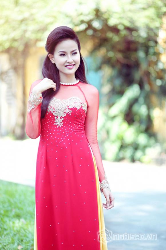 Khánh Ngân duyên dáng áo dài trước vòng Chung kết HHVN 2014 Khánh Ngân duyên dáng áo dài trước vòng Chung kết HHVN 2014