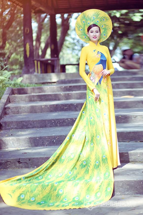 Khánh Ngân duyên dáng áo dài trước vòng Chung kết HHVN 2014 Khánh Ngân duyên dáng áo dài trước vòng Chung kết HHVN 2014