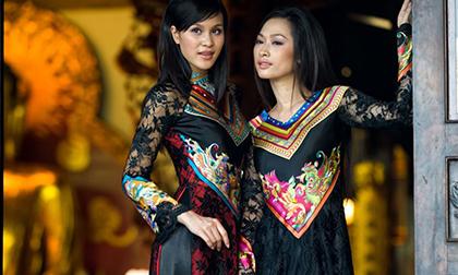 Áo dài thiết kế từ khăn lụa độc đáo của Võ Việt Chung
