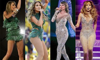 Taylor Swift bị tố 'đạo nhái' hàng loạt trang phục của Jennifer Lopez
