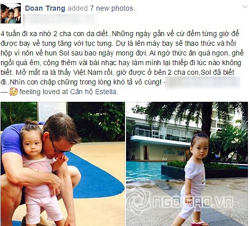 con gái Đoan Trang biết đi 0
