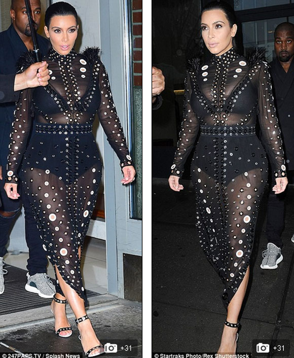 Kim Kardashian khoe đường cong với váy xuyên thấu 5