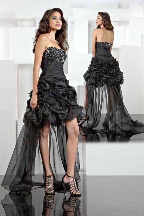 Đầm Nữ Calvin Klein HighLow Chiffon Dress Black