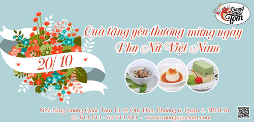 Vương Quốc Tôm, Phụ nữ Việt Nam, Quà tặng Phụ nữ Việt Nam, Nhà hàng ăn ngon