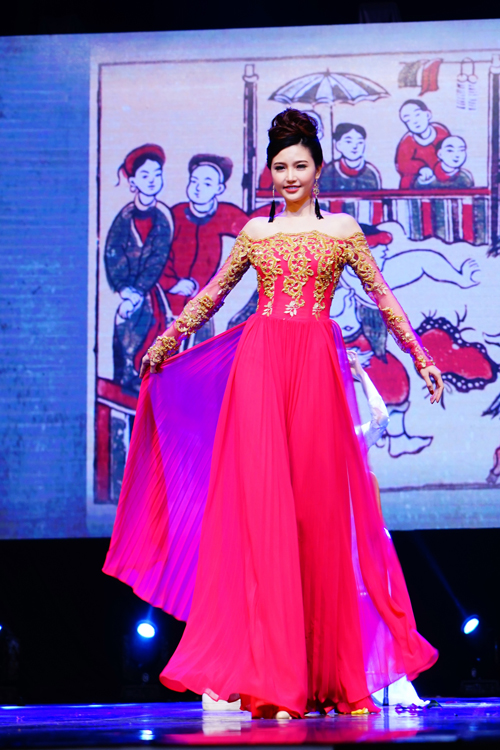 Á hậu Kim Duyên, áo dài Ngô Nhật Huy, Sao Việt