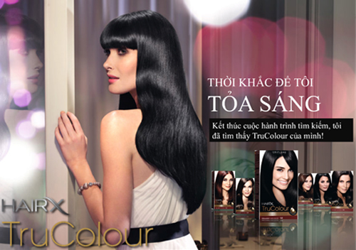 Tóc đen dày óng ả, HairX TruColour, Oriflame