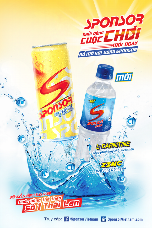 Sponsor Original, Nước uống thể thao Sponsor, Sponsor Active, Sponsor thể thao