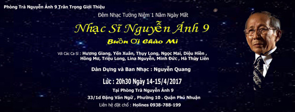 Nguyễn Ánh 9, Nhạc sĩ Nguyễn Ánh 9, Đêm nhạc tưởng nhớ nhạc sĩ Nguyễn Ánh 9