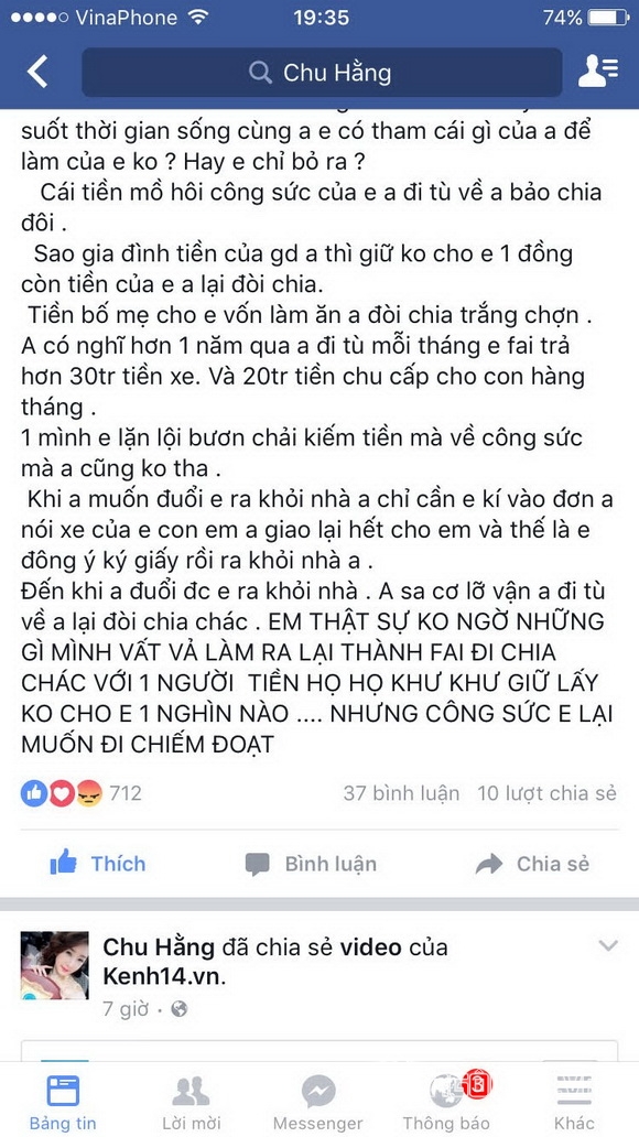 Hotgirl Chu Hằng, Hôn nhân Hotgirl Chu Hằng, Chu Hằng