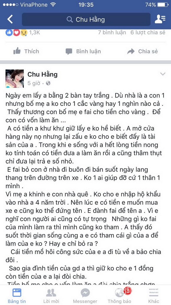 Hotgirl Chu Hằng, Hôn nhân Hotgirl Chu Hằng, Chu Hằng