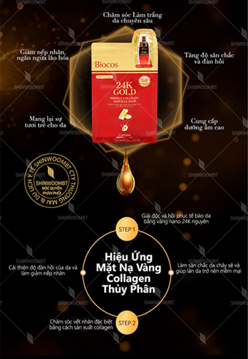 Mặt nạ 24k Gold Biosco, mặt nạ vàng nguyên chất, làm đẹp bằng mặt nạ vàng