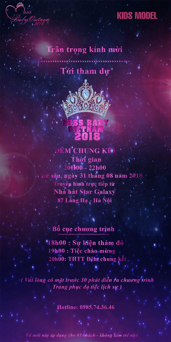 Miss Baby 2018,KIDS MODEL VIETNAM,Cuộc thi dành cho trẻ em