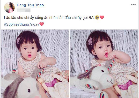 Hoa hậu Đặng Thu Thảo cho con gái 'sống ảo' khi lần đầu gọi được từ 'Ba'