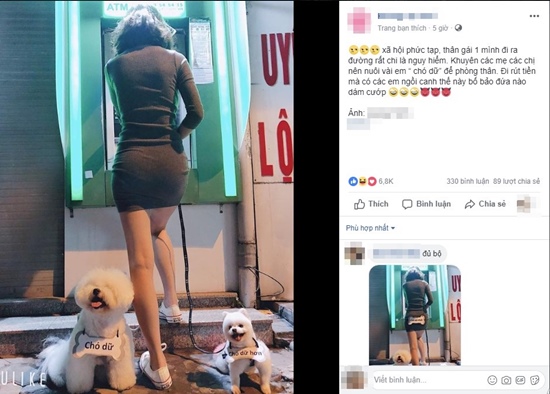 cô gái mang chó dữ đi rút tiền 0 Truy lùng danh tính cô gái mang 'chó dữ' đi rút tiền, dân mạng tiếp tục 'sửng sốt' trước vẻ đẹp nóng bỏng của cô nàng