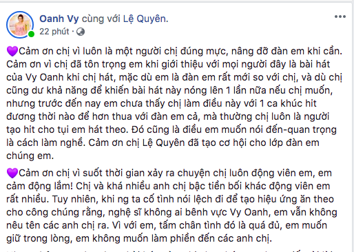 Hat Hit Cá»§a Vy Oanh Lá»‡ Quyen Ä'Æ°á»£c Cáº£m Æ¡n Chá»‹ Ä'a Ton Trá»ng Em Khi Giá»›i Thiá»‡u Vá»›i Má»i NgÆ°á»i Ä'ay La Bai Hat Cá»§a Vy Oanh