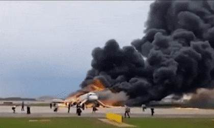 Cháy máy bay Nga, Cháy máy bay 41 người chết, Clip hot