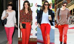 Sao đón Giáng sinh với quần tone đỏ nổi bật