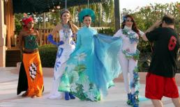 Thu Hương lộng lẫy với áo dài hoa sen!